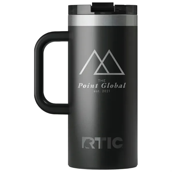 RTIC double-wall stainless steel 16 ounce travel mug with flip-top lid... from ASI 74601 Calico