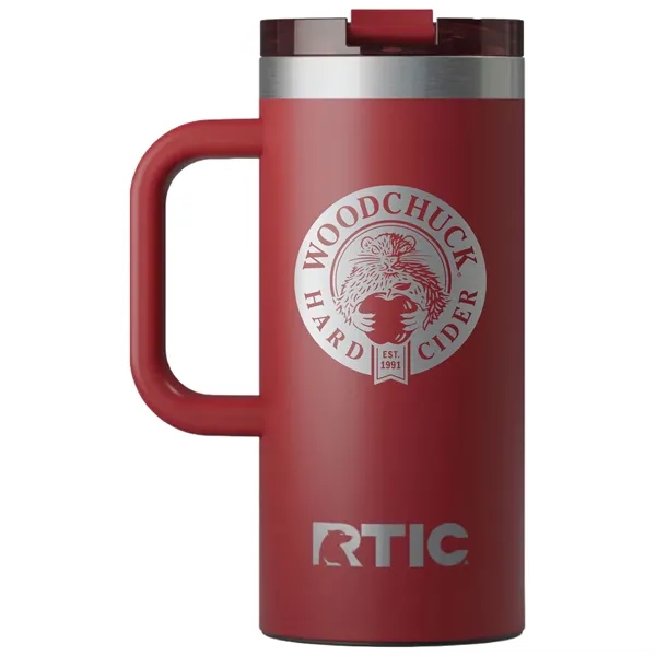 RTIC double-wall stainless steel 16 ounce travel mug with flip-top lid... from ASI 74601 Calico