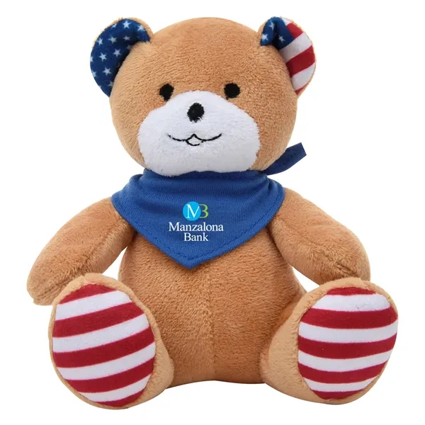 Patriotic bear plush animal that's great for kids, US holiday celebrations,... from ASI 61125 Hit Promotional Products / Hit®