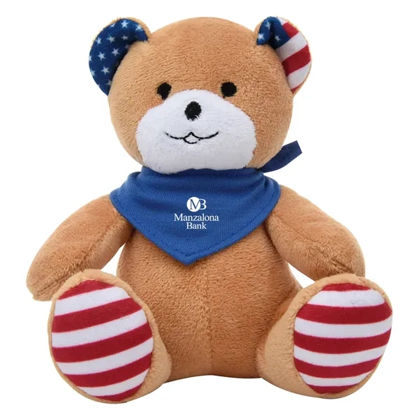 Patriotic bear plush animal that's great for kids, US holiday celebrations,... from ASI 61125 Hit Promotional Products / Hit®