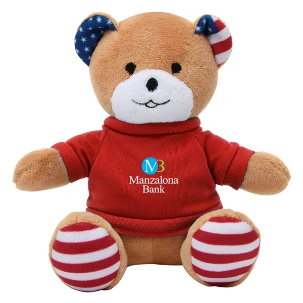 Patriotic bear plush animal that's great for kids, US holiday celebrations,... from ASI 61125 Hit Promotional Products / Hit®
