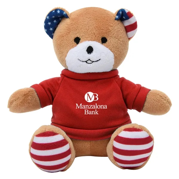 Patriotic bear plush animal that's great for kids, US holiday celebrations,... from ASI 61125 Hit Promotional Products / Hit®