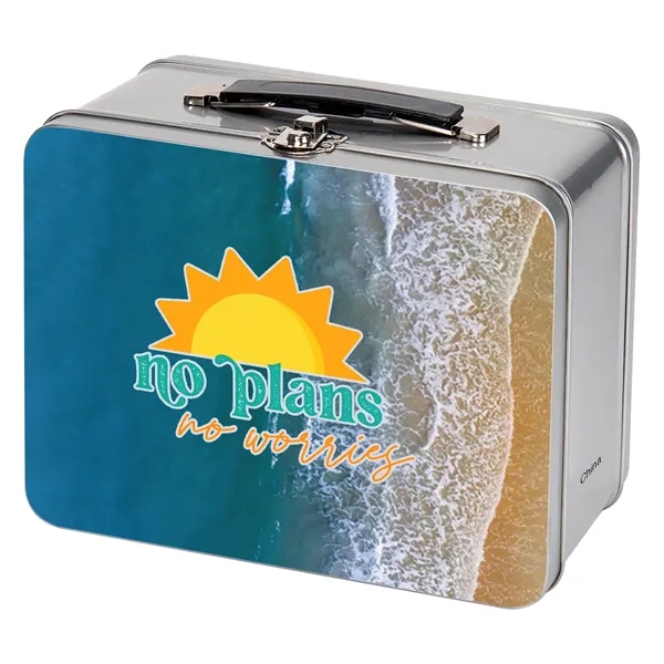 Throwback tin lunch box for taking your meal to work or... from ASI 61125 Hit Promotional Products / Hit®