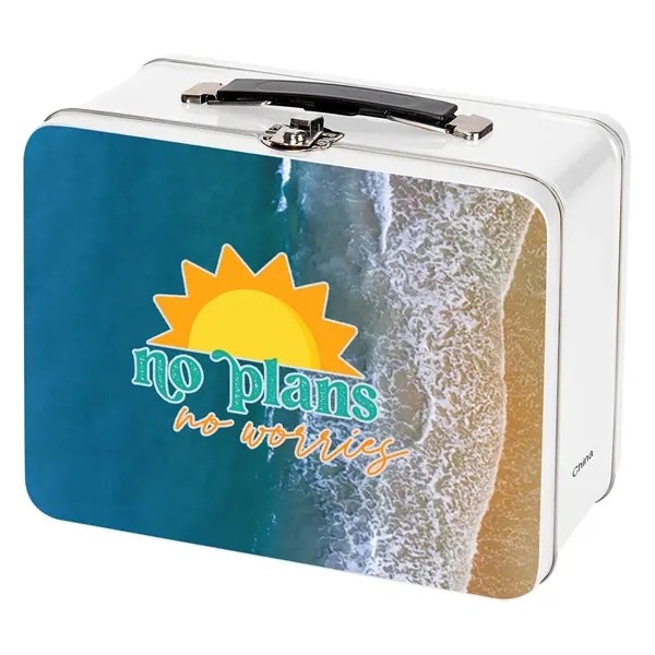 Throwback tin lunch box for taking your meal to work or... from ASI 61125 Hit Promotional Products / Hit®