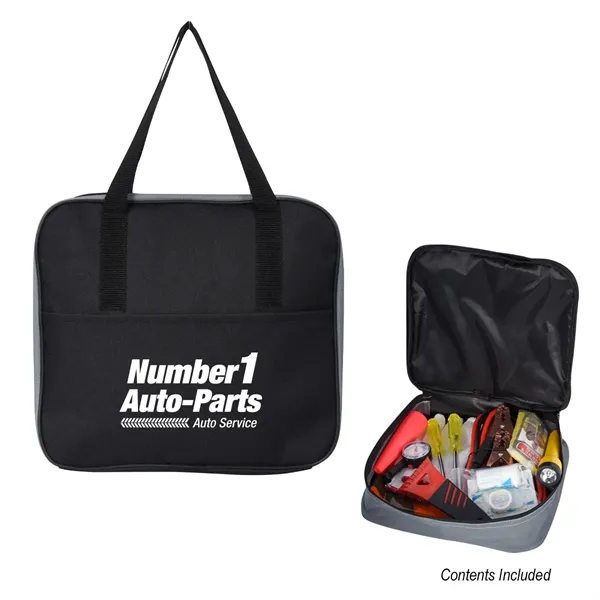 Auto emergency kit with several items for safety and preparedness on... from ASI 61125 Hit Promotional Products / Hit®