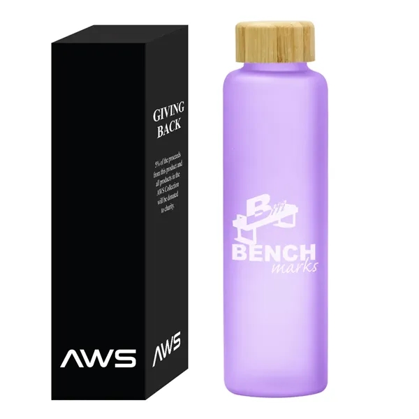 Aws 20 oz. Belle glass bottle with bamboo lid for taking... from ASI 61125 Hit Promotional Products / Hit®