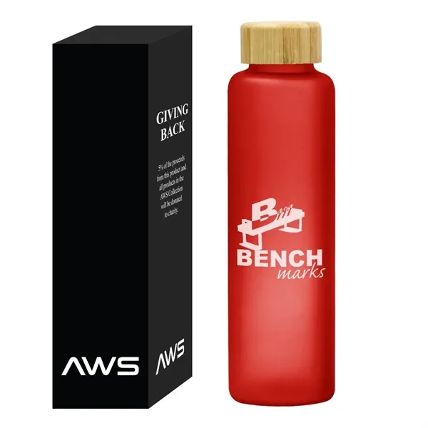 Aws 20 oz. Belle glass bottle with bamboo lid for taking... from ASI 61125 Hit Promotional Products / Hit®