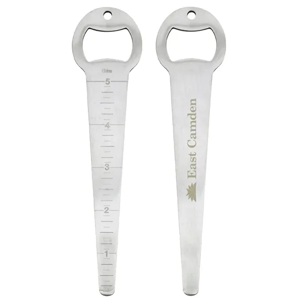 Stainless steel seed depth tool with a bottle opener for opening... from ASI 61125 Hit Promotional Products / Hit®