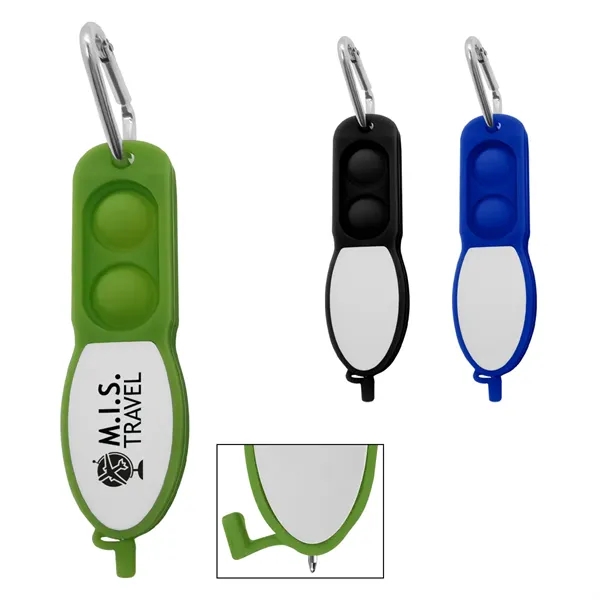 Push pop pen with carabiner and bubbles you can press in... from ASI 61125 Hit Promotional Products / Hit®