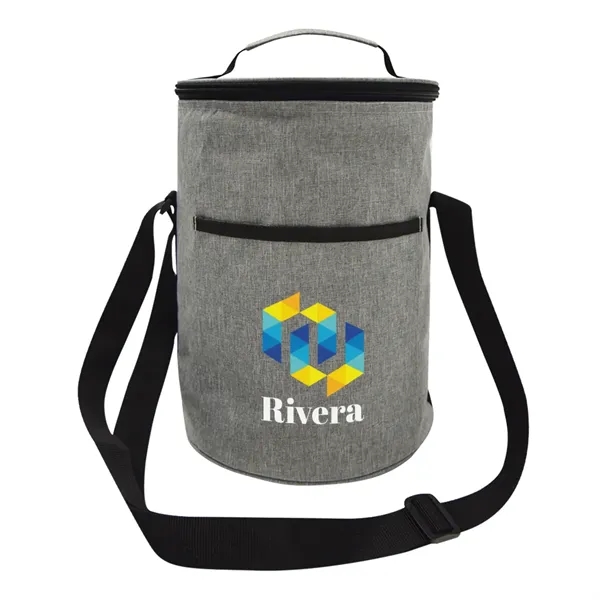 Heathered cooler bag with PEVA lining, adjustable shoulder strap, web carry... from ASI 61125 Hit Promotional Products / Hit®