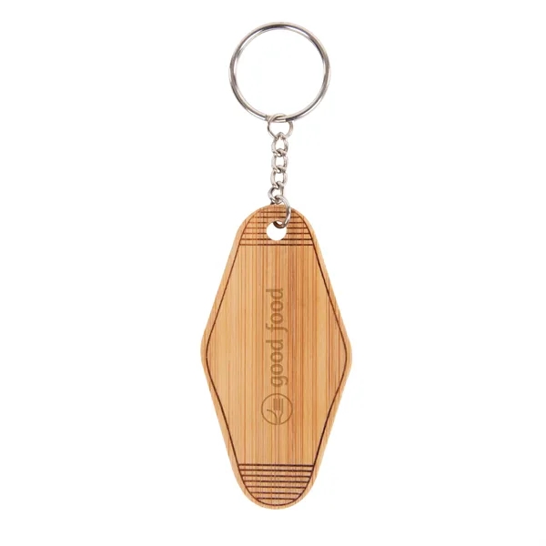Motel-style keychain that's made of bamboo.... from ASI 61125 Hit Promotional Products / Hit®