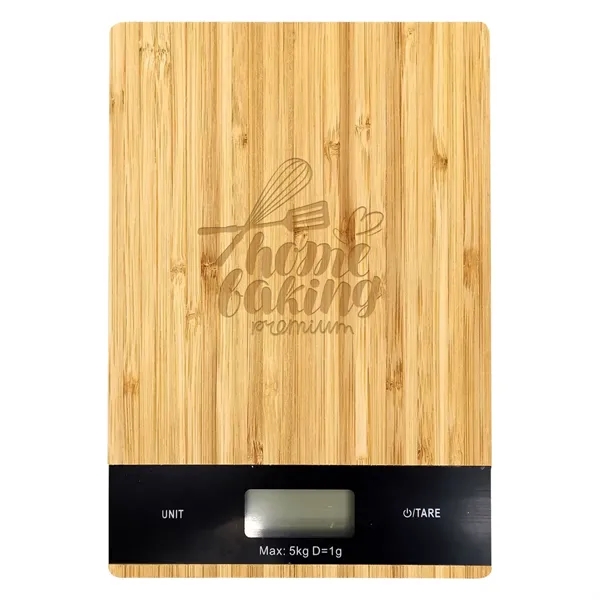 Bamboo digital kitchen scale with easy-to-read, backlit digital display... from ASI 61125 Hit Promotional Products / Hit®