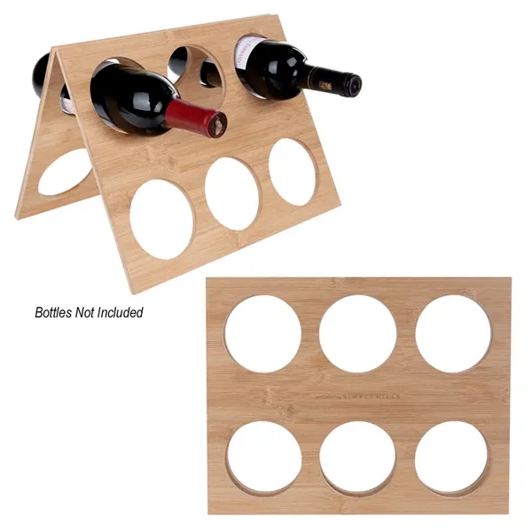 Bamboo wine rack that holds up to 6 standard 750ml wine... from ASI 61125 Hit Promotional Products / Hit®