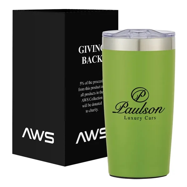 20 ounce stainless steel tumbler with thumb-slide rubber gasketed lid and... from ASI 61125 Hit Promotional Products / Hit®