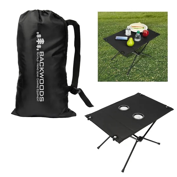 Collapsible camping table with two cupholders and carrying bag.... from ASI 61125 Hit Promotional Products / Hit®