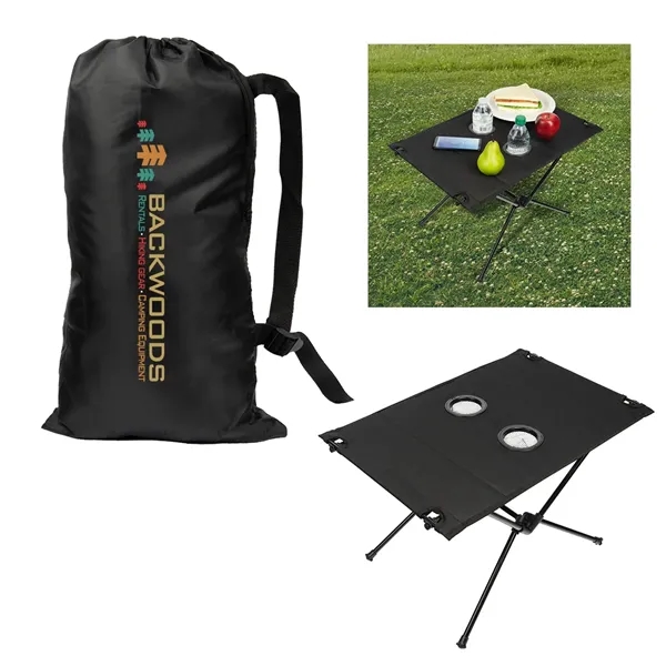 Collapsible camping table with two cupholders and carrying bag.... from ASI 61125 Hit Promotional Products / Hit®
