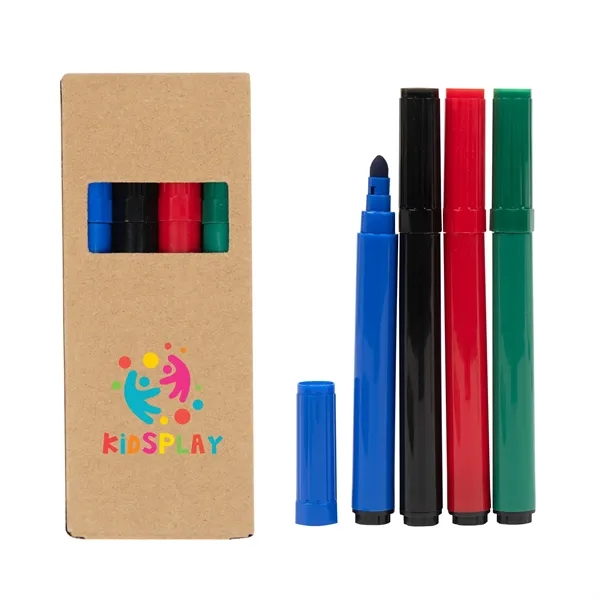 Four-piece washable marker set with fine tips.... from ASI 61125 Hit Promotional Products / Hit®