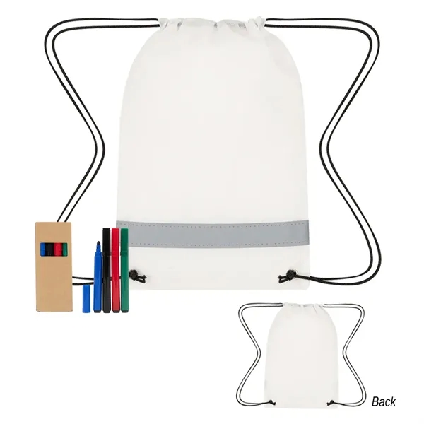 9 1/2" x 13 7/8" non-woven polypropylene reflective drawstring backpack with... from ASI 61125 Hit Promotional Products / Hit®