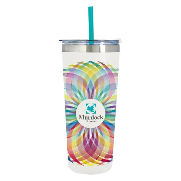 24 ounce tumbler with double-wall construction, lid, straw hole, straw and... from ASI 61125 Hit Promotional Products / Hit®