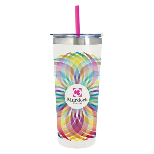 24 ounce tumbler with double-wall construction, lid, straw hole, straw and... from ASI 61125 Hit Promotional Products / Hit®