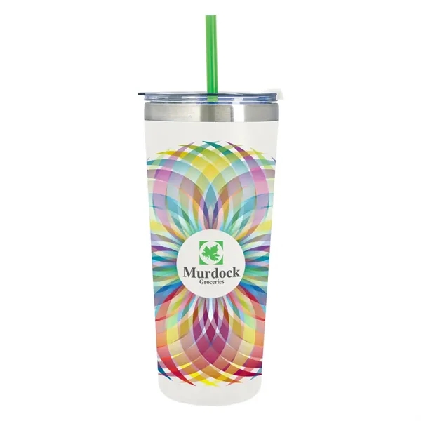 24 ounce tumbler with double-wall construction, lid, straw hole, straw and... from ASI 61125 Hit Promotional Products / Hit®