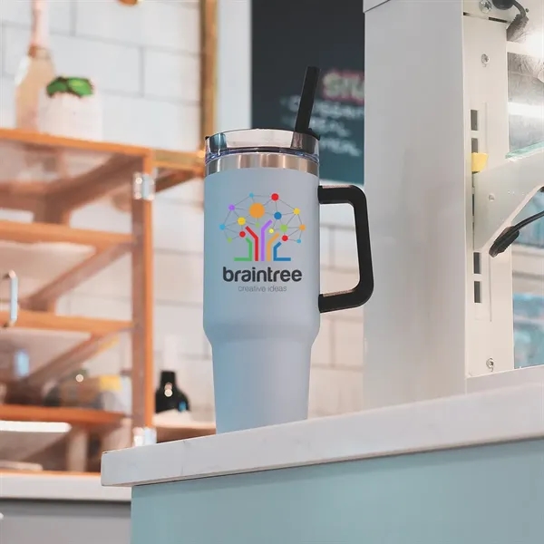 40 oz. stainless steel insulated tumbler with lid and straw.... from ASI 61125 Hit Promotional Products / Hit®