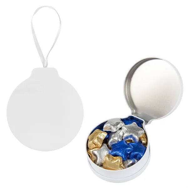 1.5" x 4.75" x 4.25" ornament tin with candy and a... from ASI 61125 Hit Promotional Products / Hit®