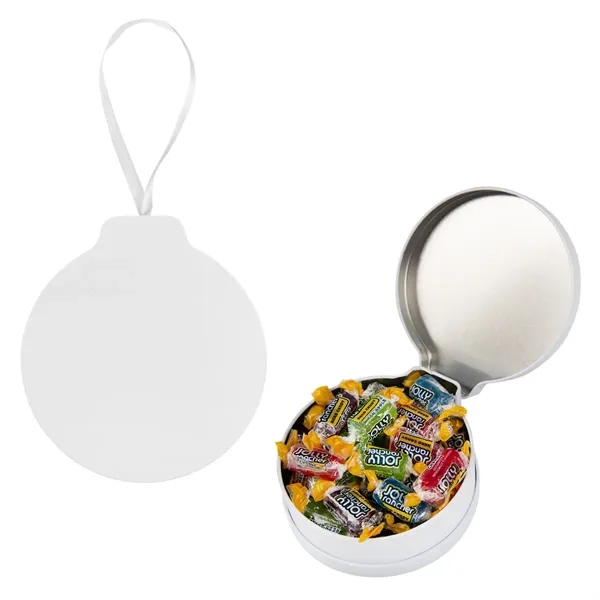 1.5" x 4.75" x 4.25" ornament tin with candy and a... from ASI 61125 Hit Promotional Products / Hit®