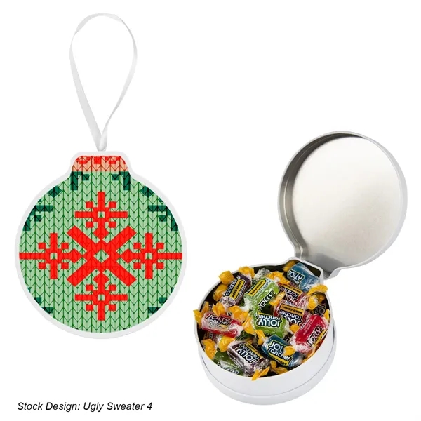 1.5" x 4.75" x 4.25" ornament tin with candy and a... from ASI 61125 Hit Promotional Products / Hit®