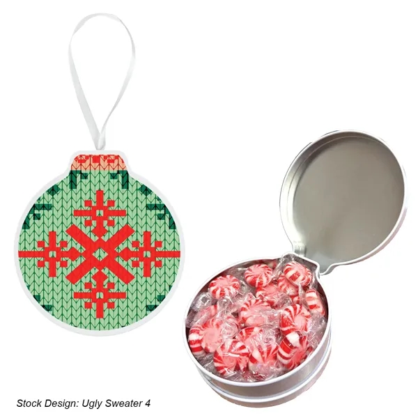 1.5" x 4.75" x 4.25" ornament tin with candy and a... from ASI 61125 Hit Promotional Products / Hit®