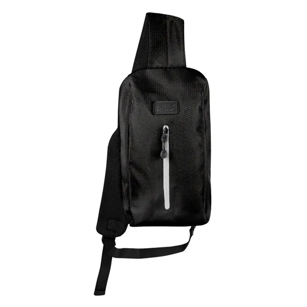 Sling backpack with an ergonomic crossbody design, expandable pocket, reflective details... from ASI 61125 Hit Promotional Products / Hit®