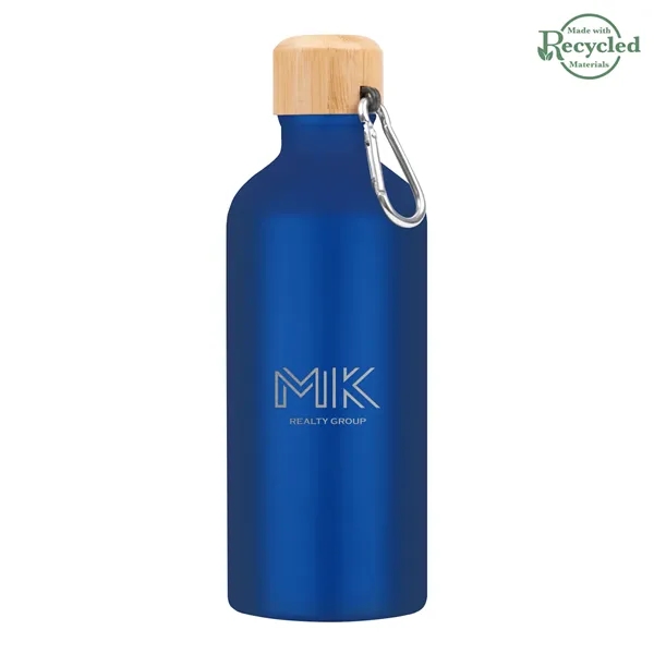 20 ounce aluminum bicycle bottle with bamboo wood lid and carabiner... from ASI 61125 Hit Promotional Products / Hit®