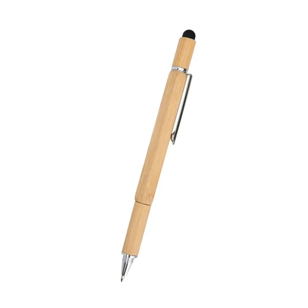 Bamboo ballpoint pen with twist-action design, stylus, screwdriver bits, level and... from ASI 61125 Hit Promotional Products / Hit®