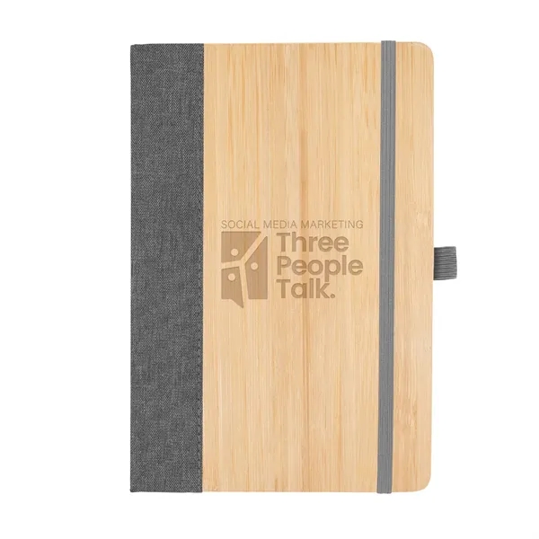 Bamboo and recycled polyester journal with 80 lined pages, bookmark, strap... from ASI 61125 Hit Promotional Products / Hit®