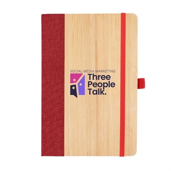 Bamboo and recycled polyester journal with 80 lined pages, bookmark, strap... from ASI 61125 Hit Promotional Products / Hit®