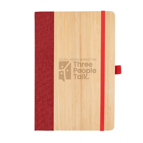 Bamboo and recycled polyester journal with 80 lined pages, bookmark, strap... from ASI 61125 Hit Promotional Products / Hit®