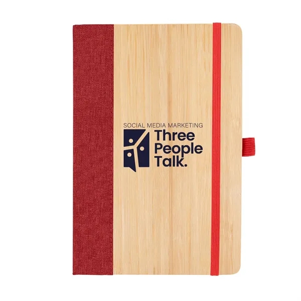 Bamboo and recycled polyester journal with 80 lined pages, bookmark, strap... from ASI 61125 Hit Promotional Products / Hit®