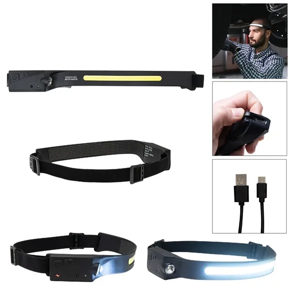 Rechargeable COB headlamp with adjustable head strap.... from ASI 61125 Hit Promotional Products / Hit®
