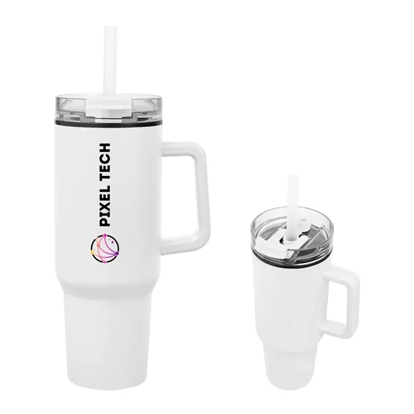 40 oz. stainless steel tumbler with lid, straw and double wall,... from ASI 61125 Hit Promotional Products / Hit®