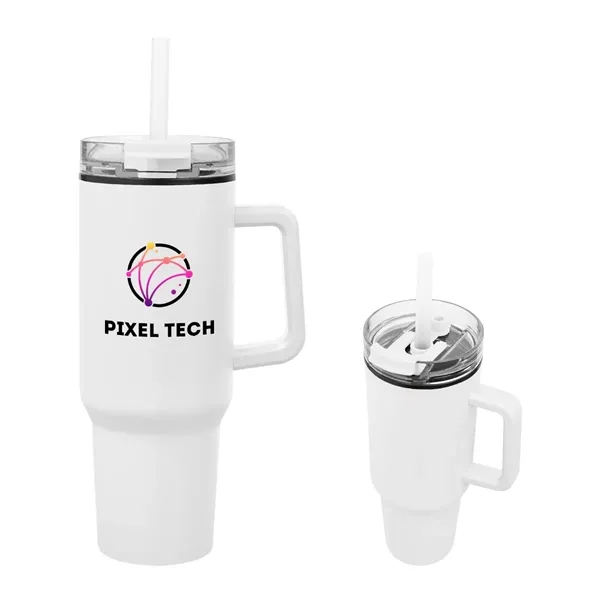 40 oz. stainless steel tumbler with lid, straw and double wall,... from ASI 61125 Hit Promotional Products / Hit®