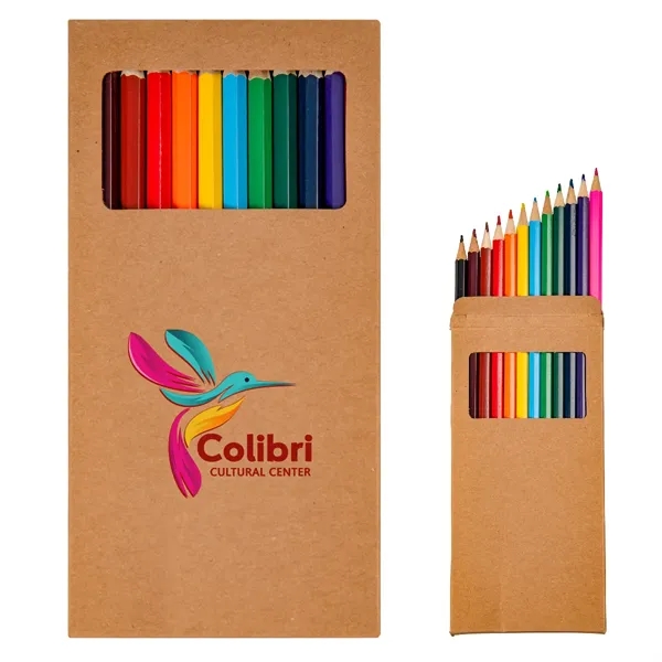 12 piece colored pencil set in a customizable paper box.... from ASI 61125 Hit Promotional Products / Hit®