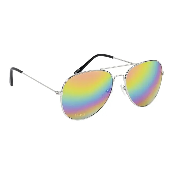 Aviator-style sunglasses with rainbow colored UV400 lenses.... from ASI 61125 Hit Promotional Products / Hit®