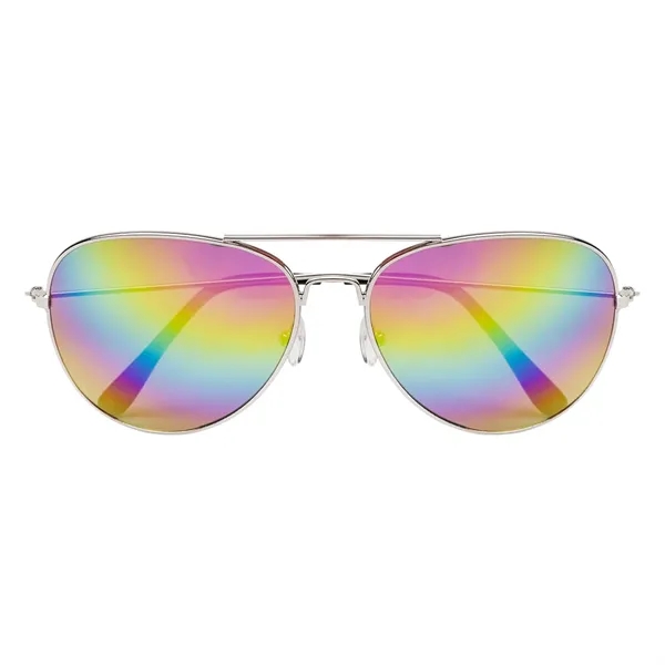 Aviator-style sunglasses with rainbow colored UV400 lenses.... from ASI 61125 Hit Promotional Products / Hit®