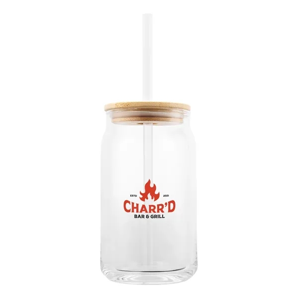17 oz. soda lime glass with bamboo lid and 8" straw.... from ASI 61125 Hit Promotional Products / Hit®