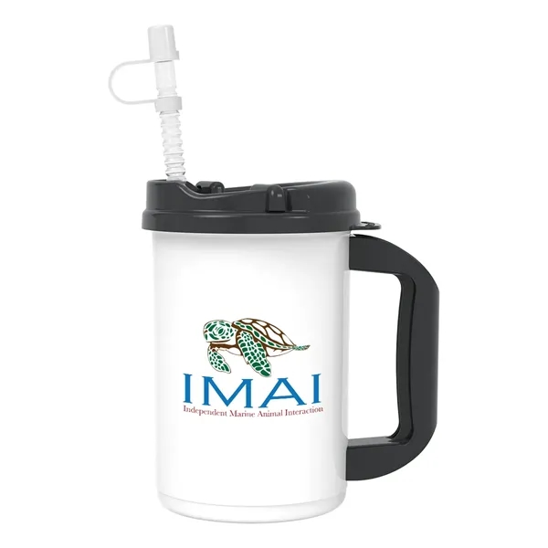 20 oz. double wall insulated polypropylene travel mug with lid and... from ASI 61125 Hit Promotional Products / Hit®