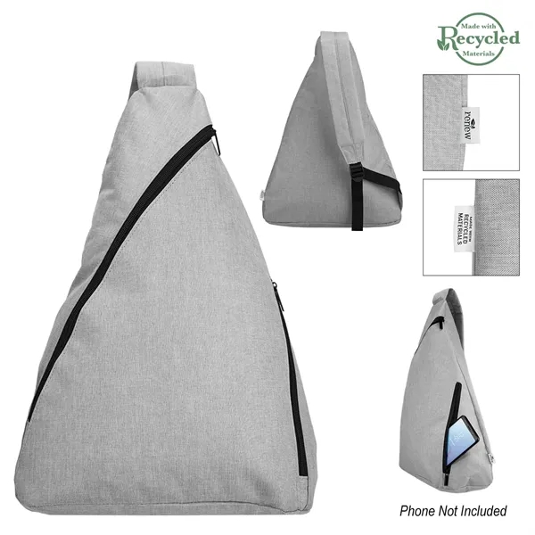 Heathered rPET sling bag with adjustable/padded shoulder straps and web carry... from ASI 61125 Hit Promotional Products / Hit®