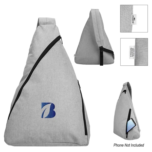 Heathered rPET sling bag with adjustable/padded shoulder straps and web carry... from ASI 61125 Hit Promotional Products / Hit®