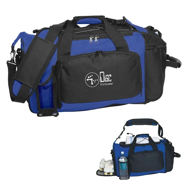 Deluxe sports duffel bag with double zippered top opening.... from ASI 61125 Hit Promotional Products / Hit®