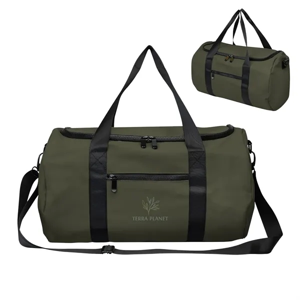 Duffel bag made with recycled PET PU leather and polyester.... from ASI 61125 Hit Promotional Products / Hit®