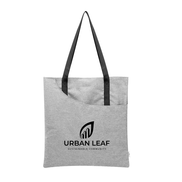 Heathered rPET tote bag with 27" handles and front slip pocket.... from ASI 61125 Hit Promotional Products / Hit®